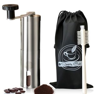 Maual Coffee Bean Hands Grinder Travel Bag + Brush